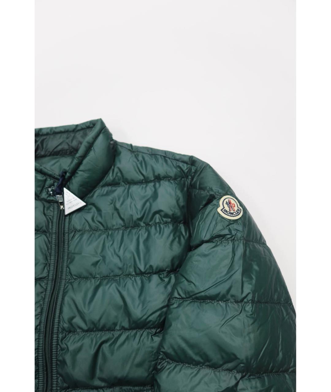MONCLER Зеленый полиамидовый пуховик, фото 3