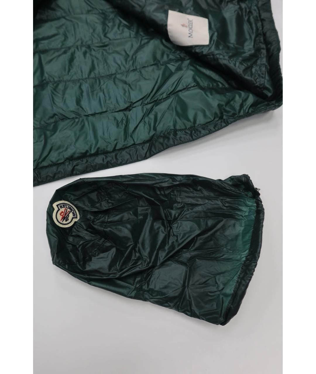 MONCLER Зеленый полиамидовый пуховик, фото 6