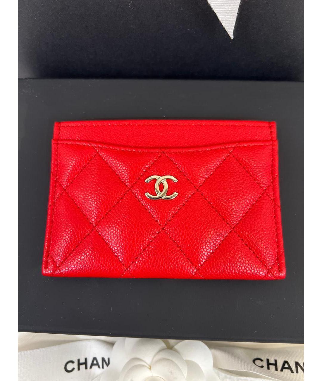 CHANEL Красный кожаный кардхолдер, фото 7
