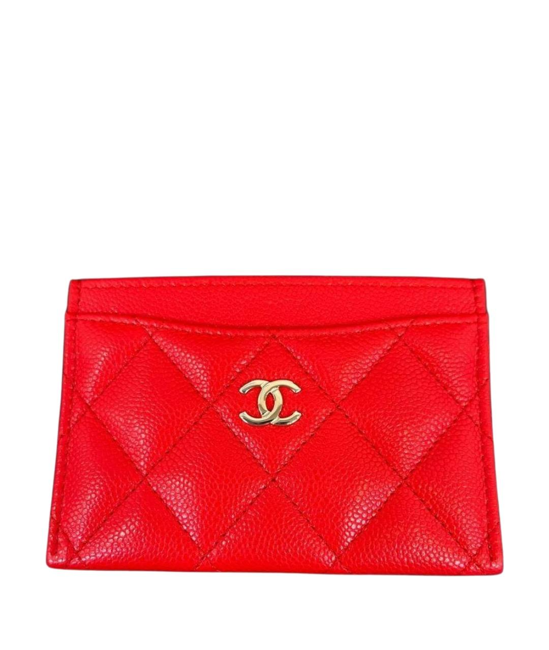 CHANEL Красный кожаный кардхолдер, фото 1