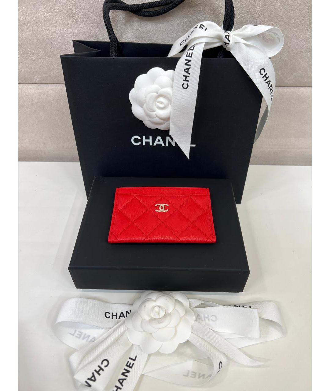 CHANEL Красный кожаный кардхолдер, фото 6