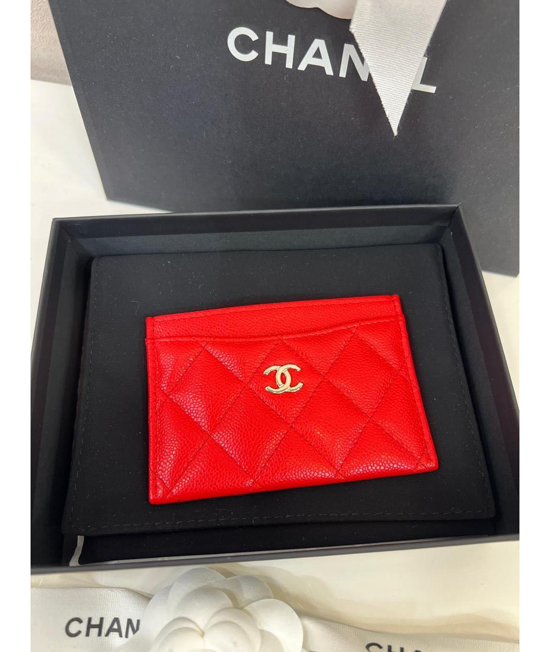 CHANEL Красный кожаный кардхолдер, фото 5