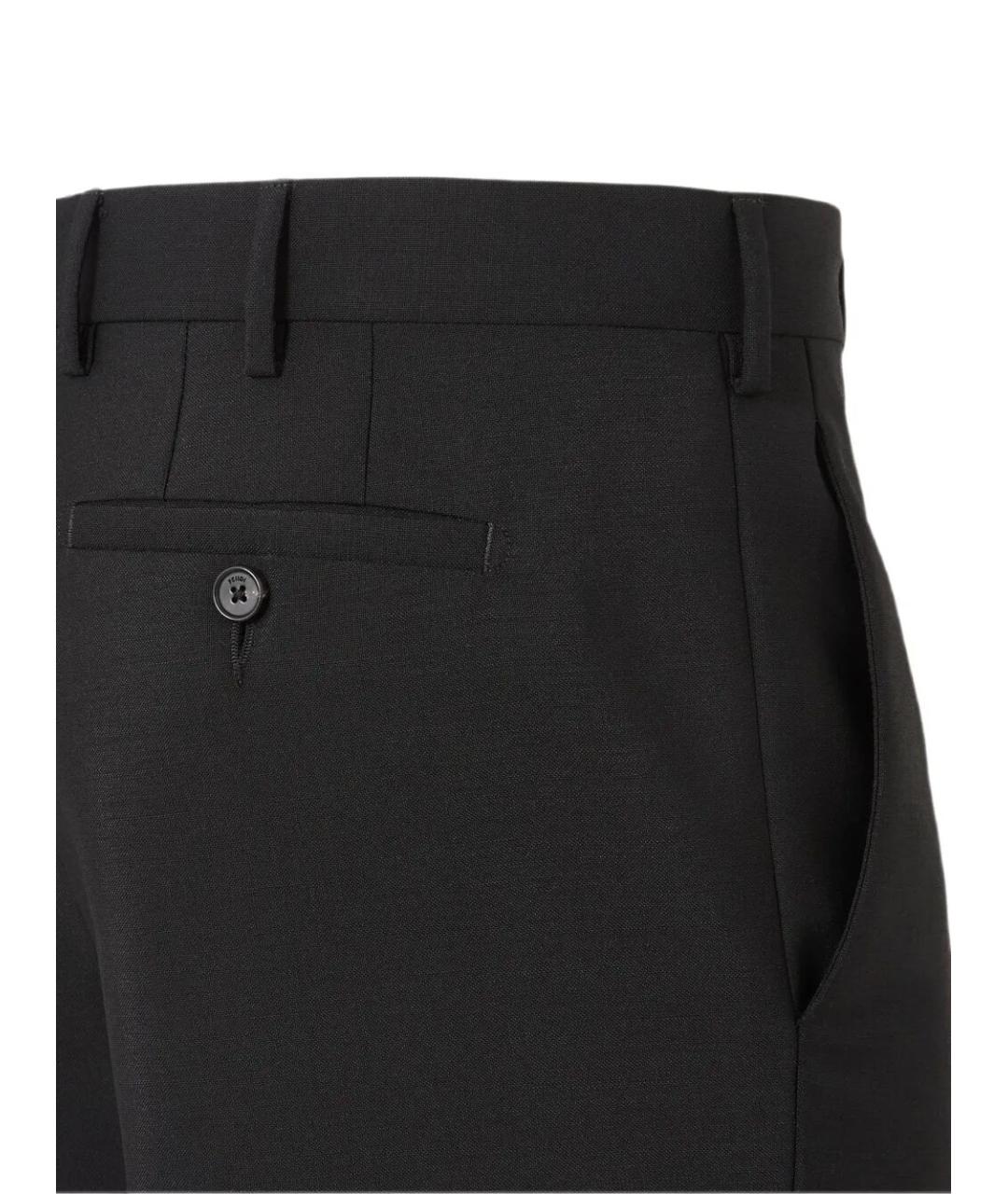 FENDI Черные шерстяные классические брюки, фото 3
