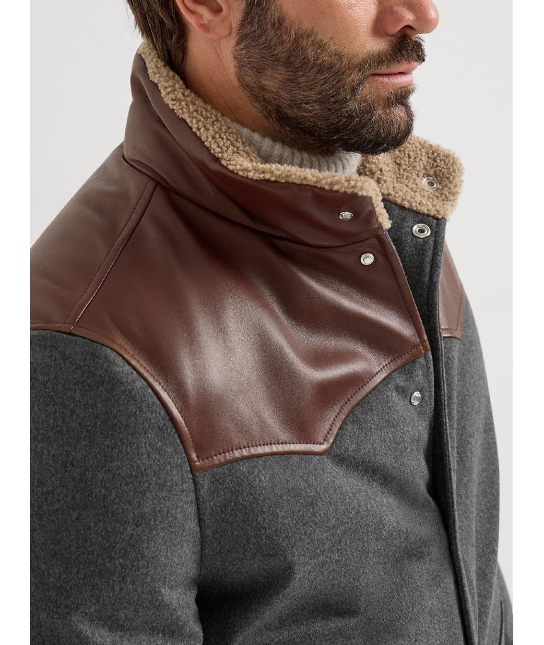 BRUNELLO CUCINELLI Серая шерстяная куртка, фото 6
