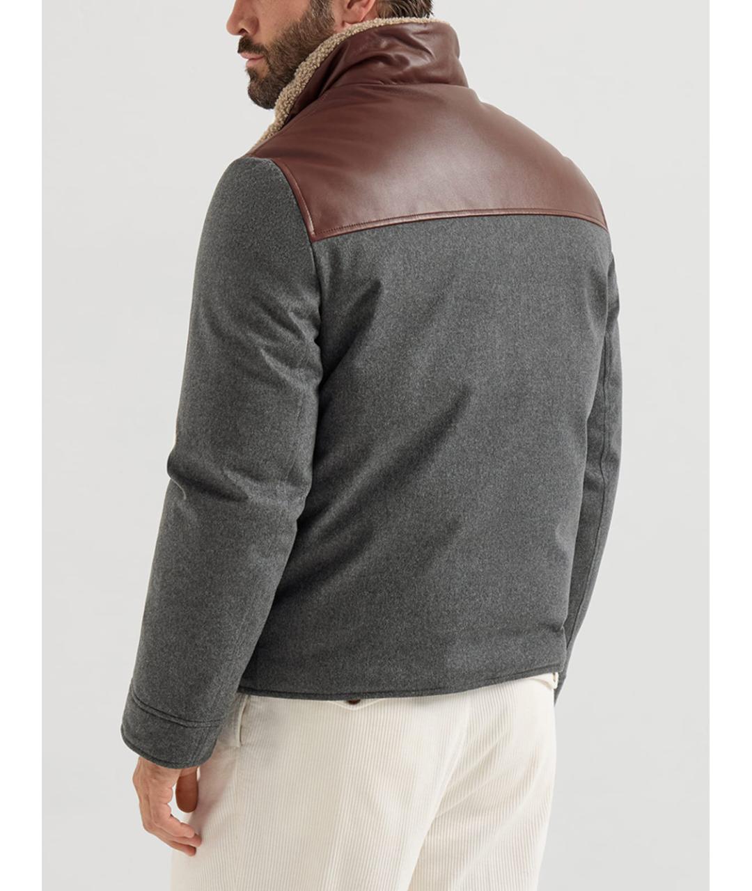 BRUNELLO CUCINELLI Серая шерстяная куртка, фото 4