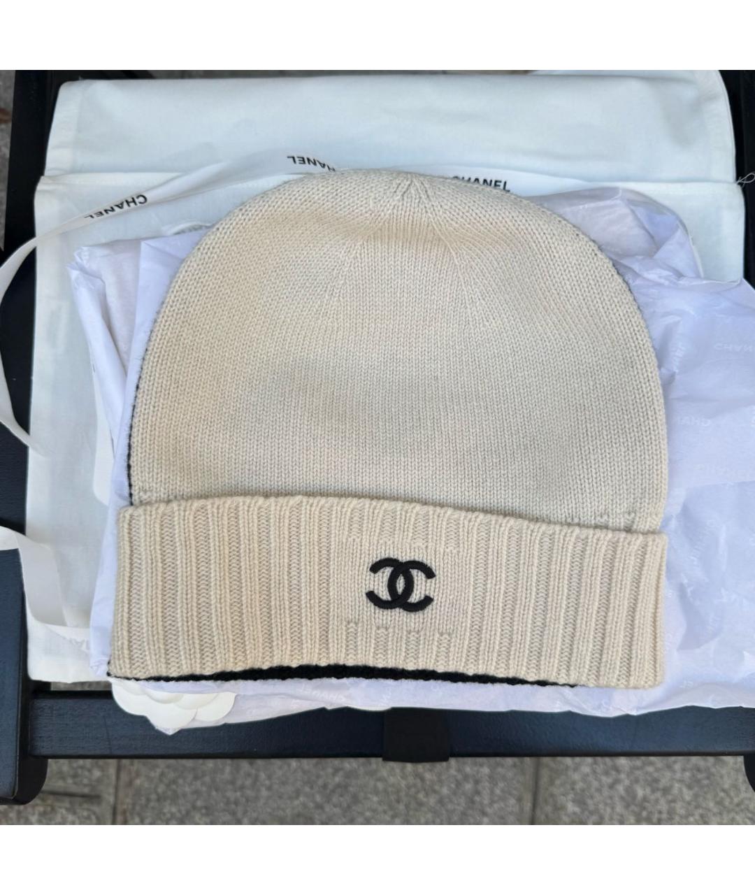 CHANEL Черная кашемировая шапка, фото 2