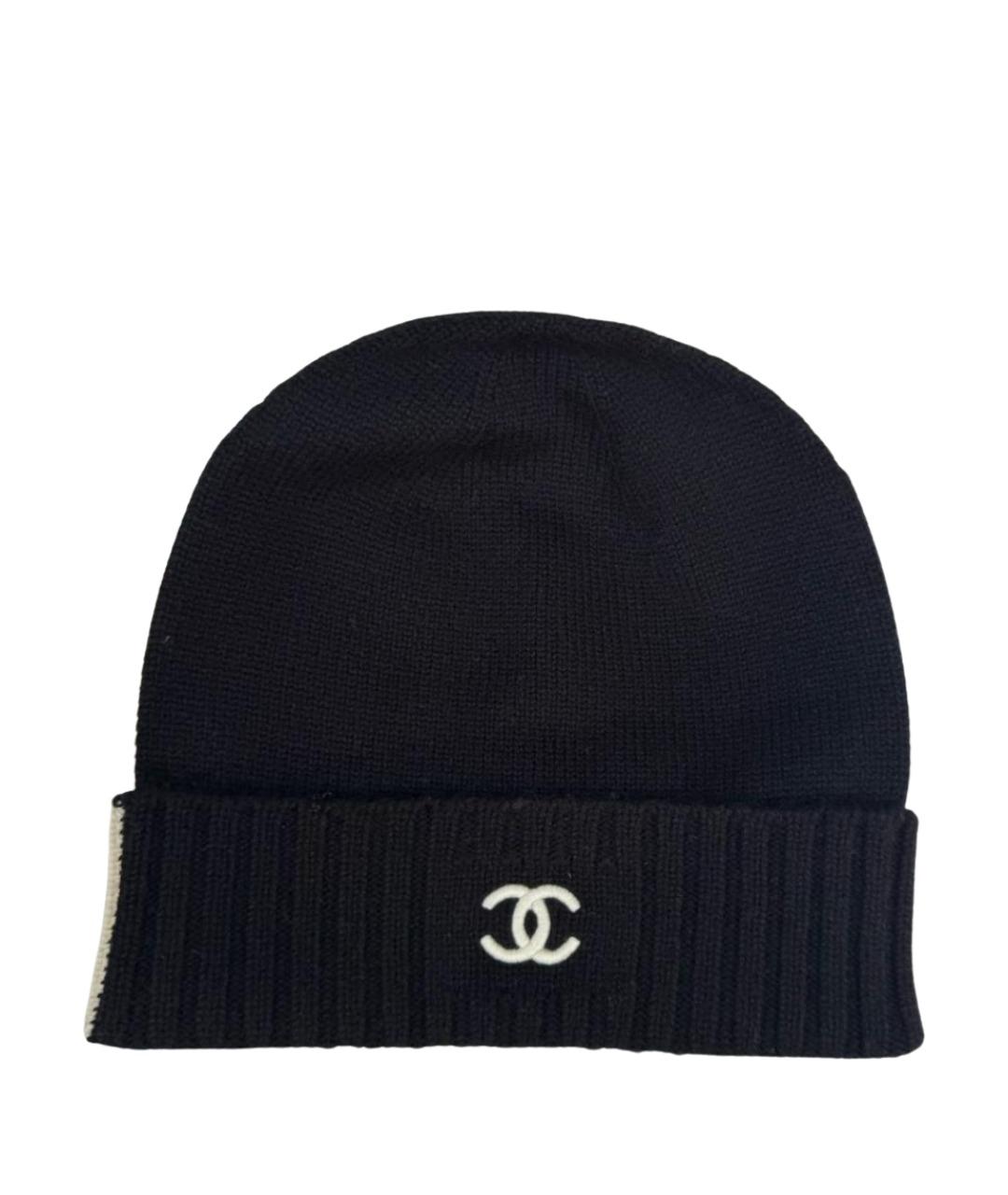 CHANEL Черная кашемировая шапка, фото 1