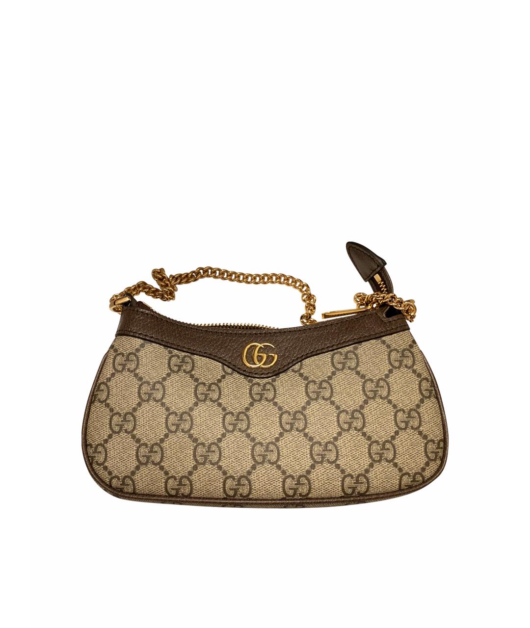 GUCCI Бежевая сумка через плечо из канвы, фото 1