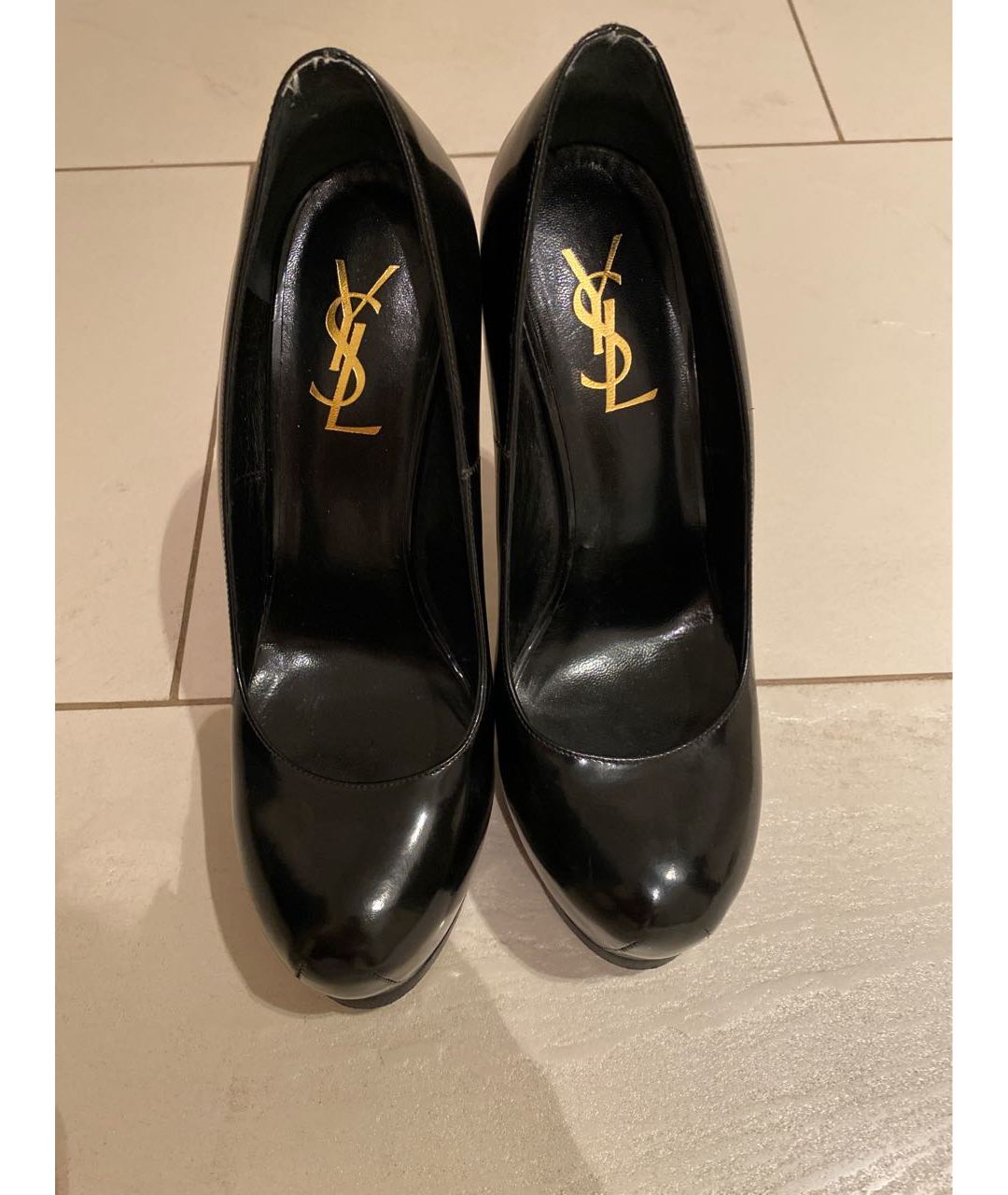 YVES SAINT LAURENT VINTAGE Черные туфли из лакированной кожи, фото 3