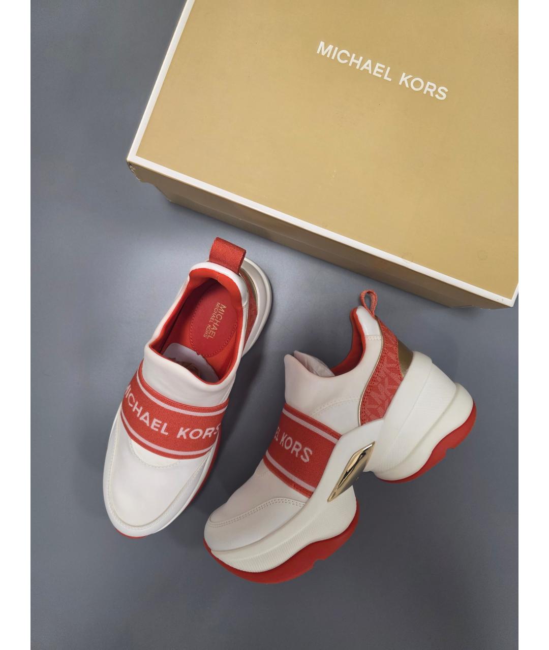 MICHAEL KORS Белые неопреновые кроссовки, фото 7