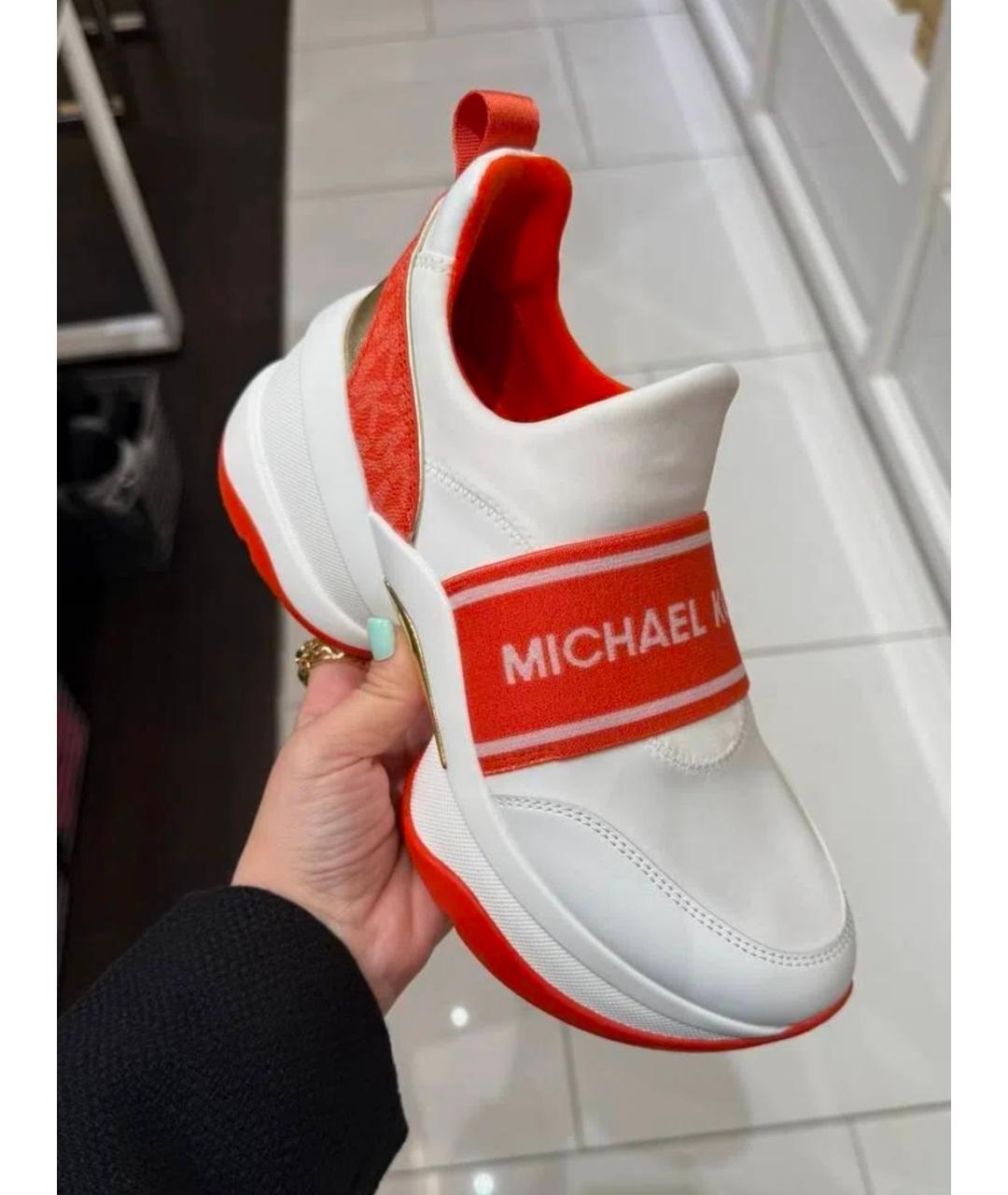 MICHAEL KORS Белые неопреновые кроссовки, фото 4