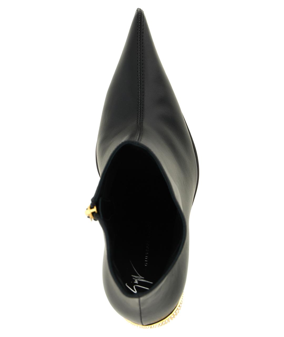 GIUSEPPE ZANOTTI DESIGN Черные кожаные ботильоны, фото 4