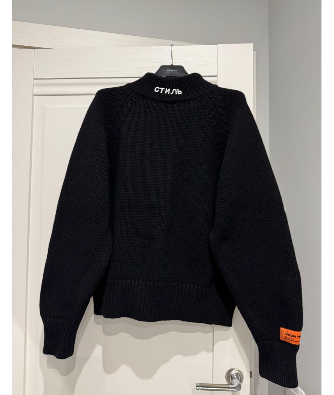 HERON PRESTON Черный шерстяной джемпер / свитер, фото 5