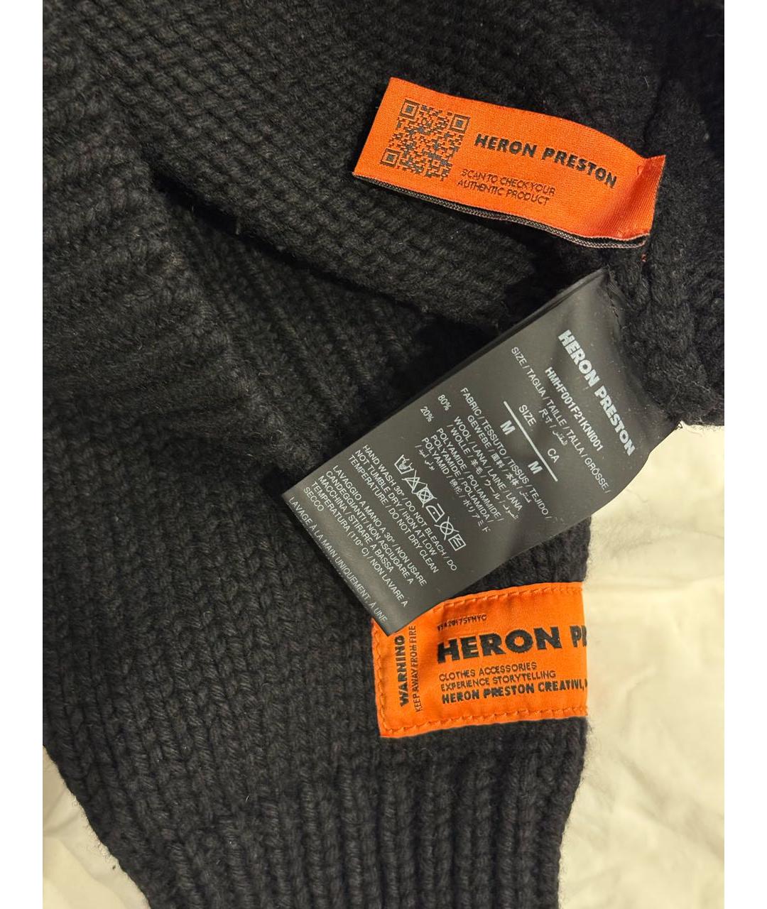 HERON PRESTON Черный шерстяной джемпер / свитер, фото 3