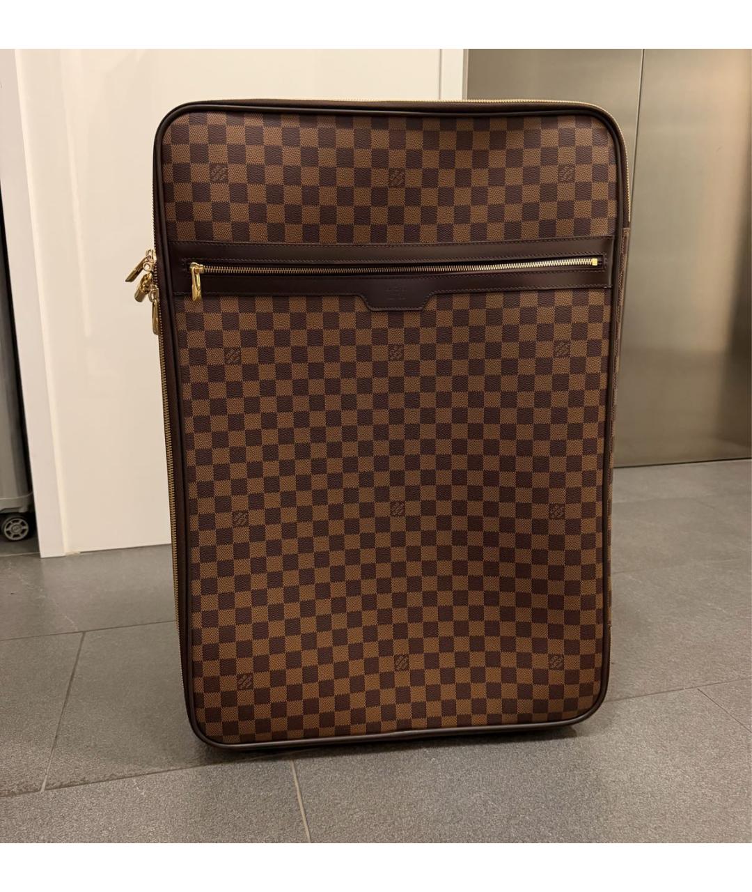 LOUIS VUITTON Коричневый чемодан из канвы, фото 9