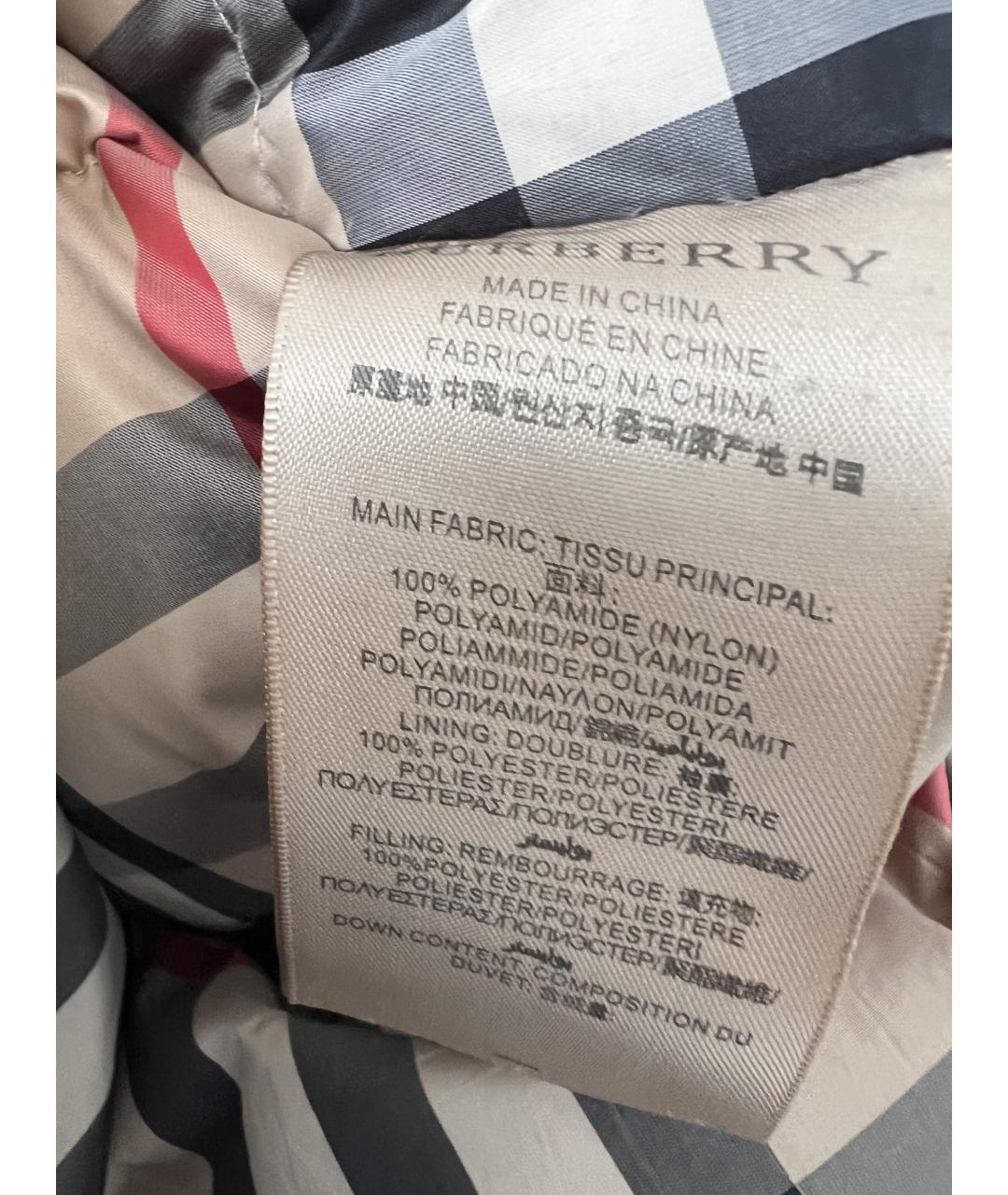 BURBERRY Темно-синий пуховик, фото 7