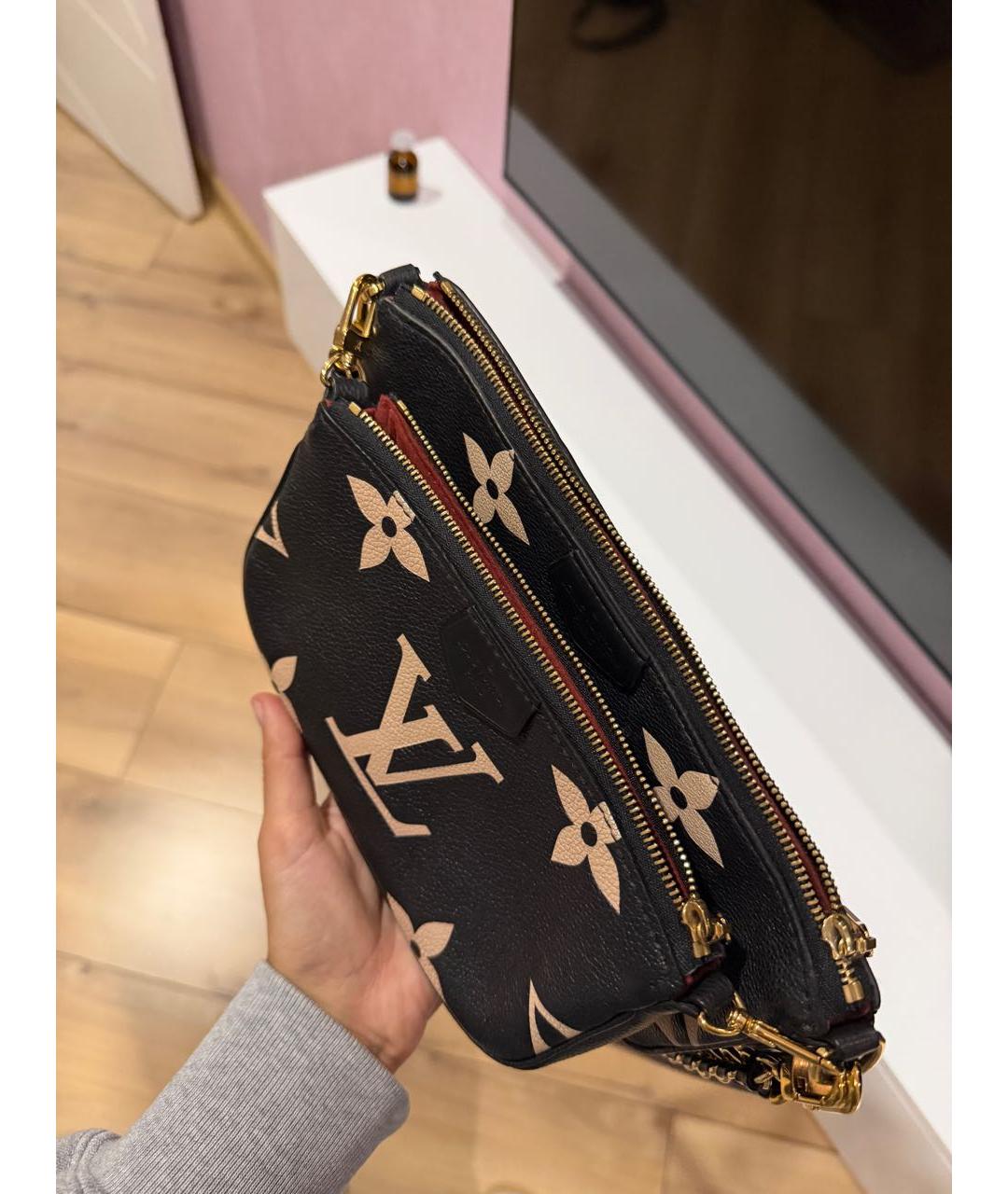 LOUIS VUITTON Черная кожаная сумка через плечо, фото 2