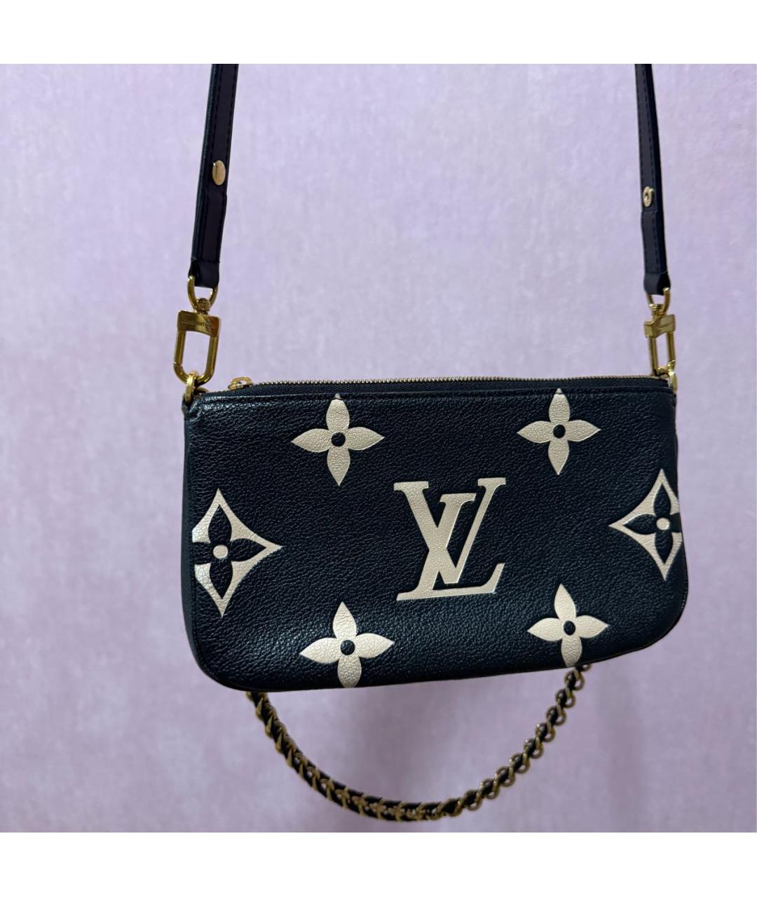 LOUIS VUITTON Черная кожаная сумка через плечо, фото 3