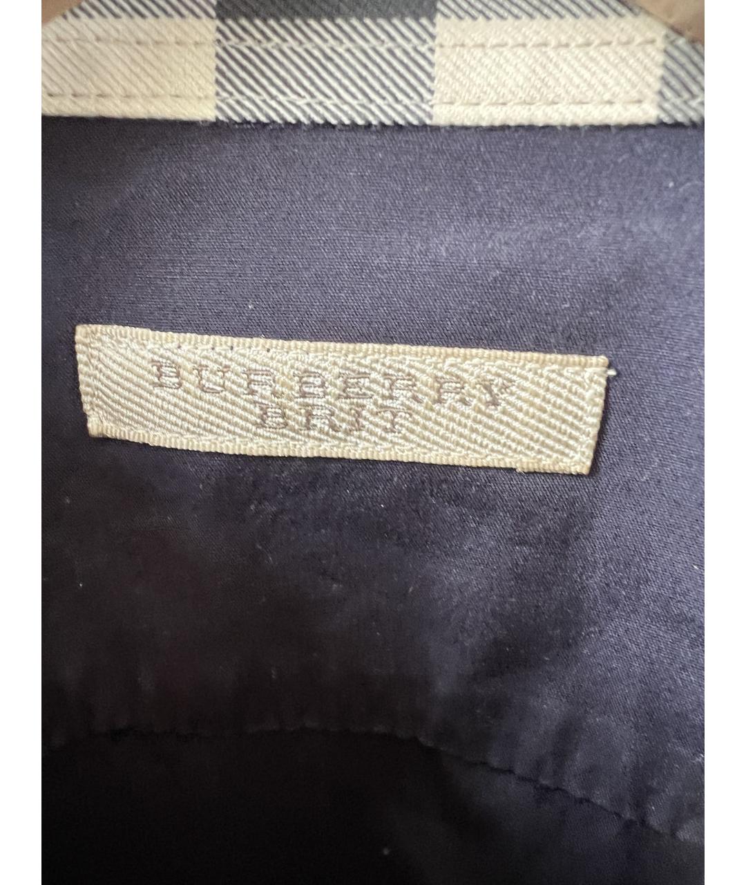 BURBERRY Темно-синяя хлопковая классическая рубашка, фото 6