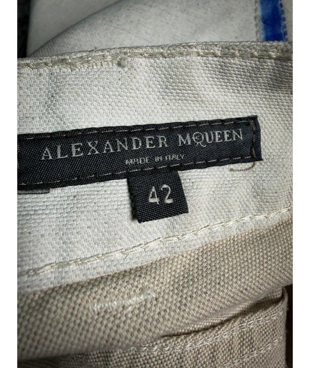 ALEXANDER MCQUEEN Белые хлопковые прямые джинсы, фото 7
