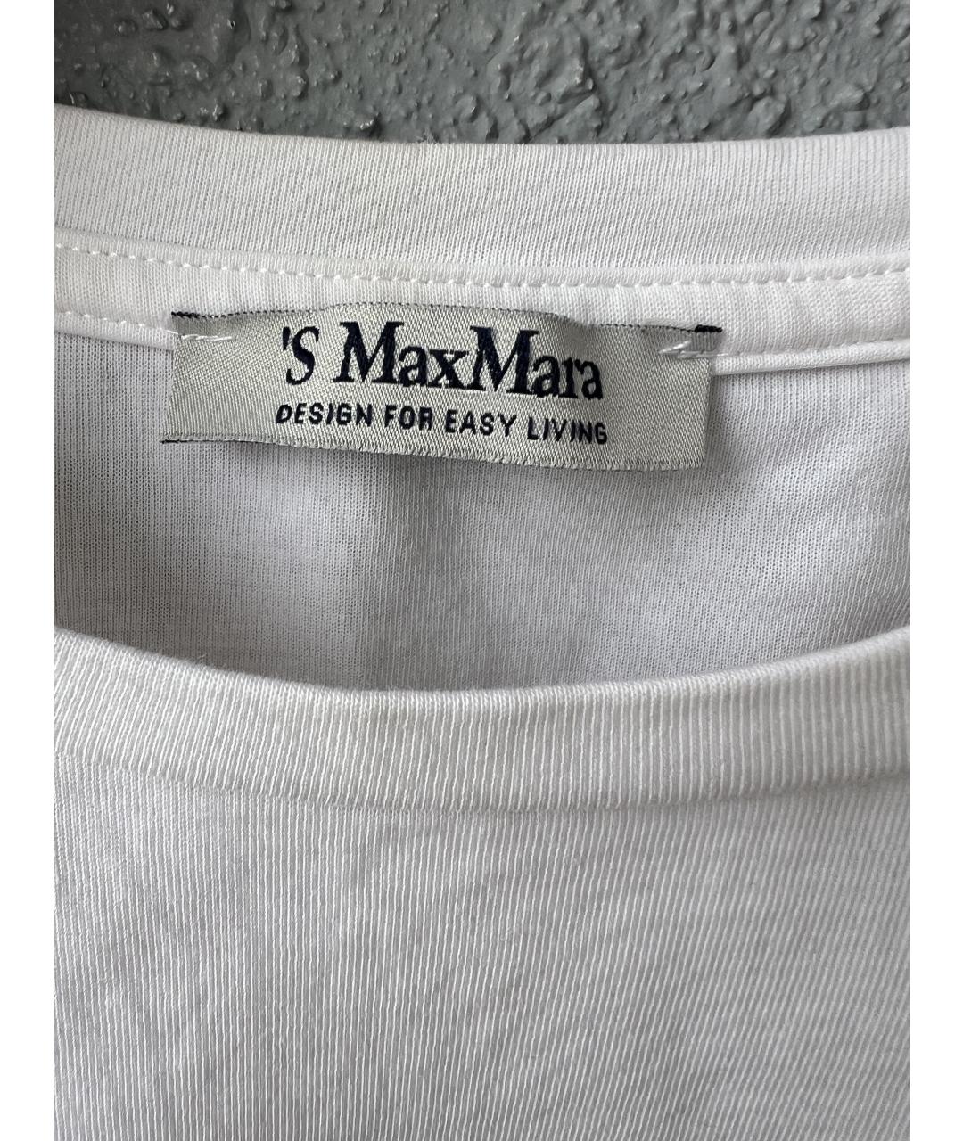 MAX MARA Белая хлопковая футболка, фото 3