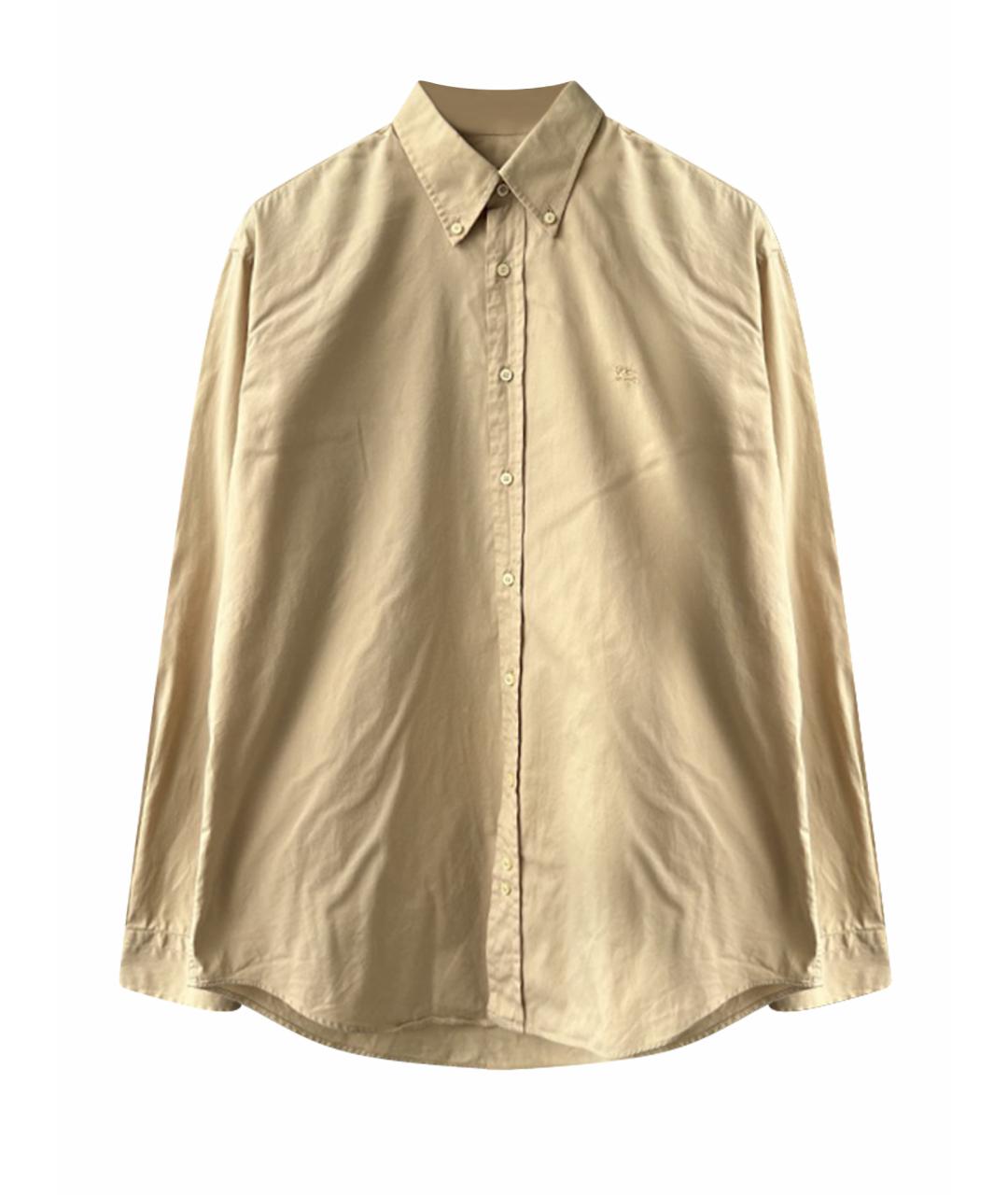 BURBERRY Бежевая хлопковая классическая рубашка, фото 1