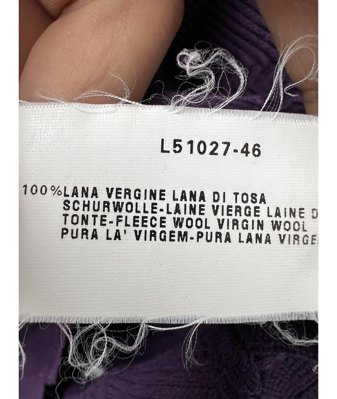 ARMANI COLLEZIONI Фиолетовый шерстяной джемпер / свитер, фото 3