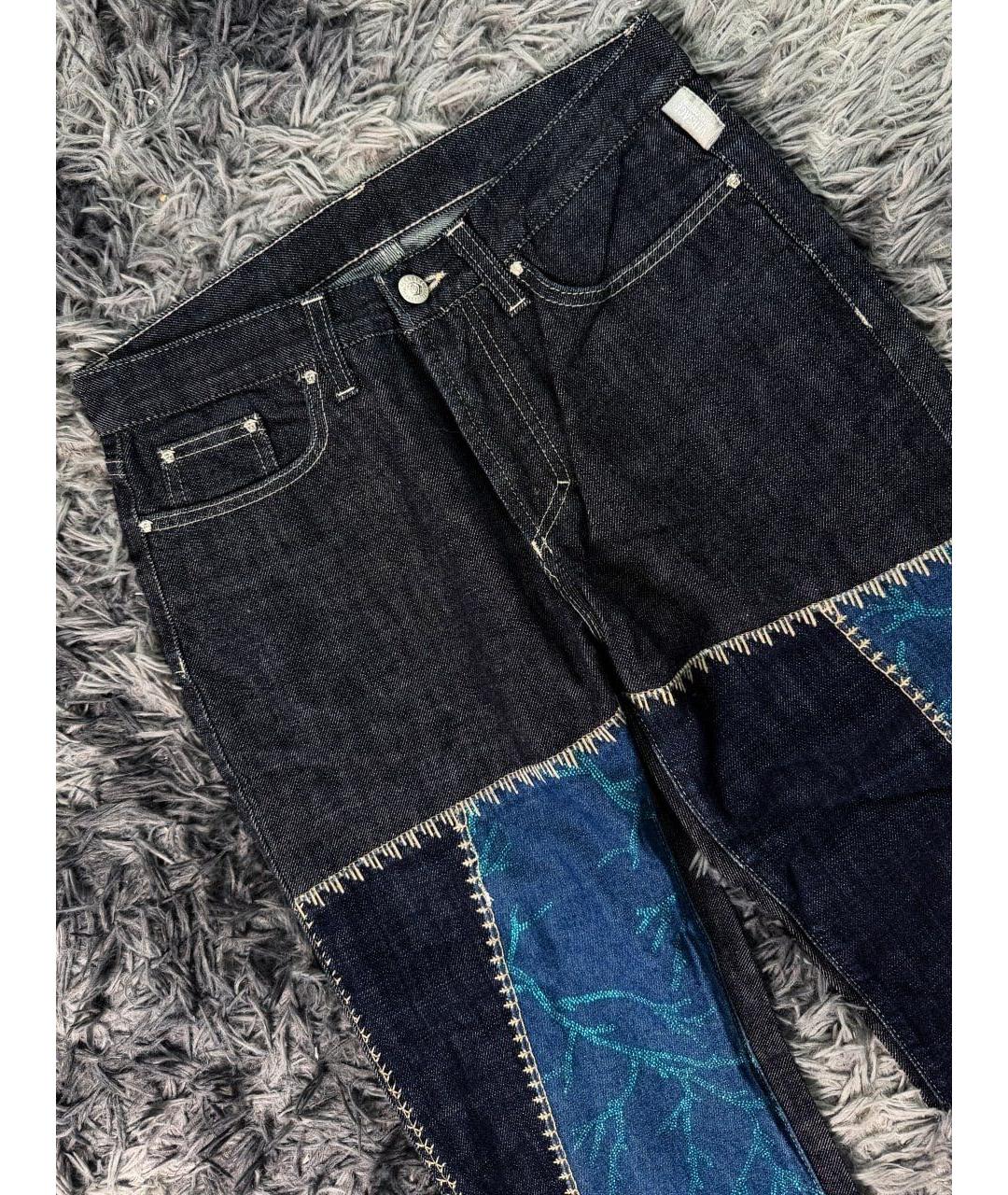 VERSACE JEANS COUTURE Синие хлопковые джинсы клеш, фото 4