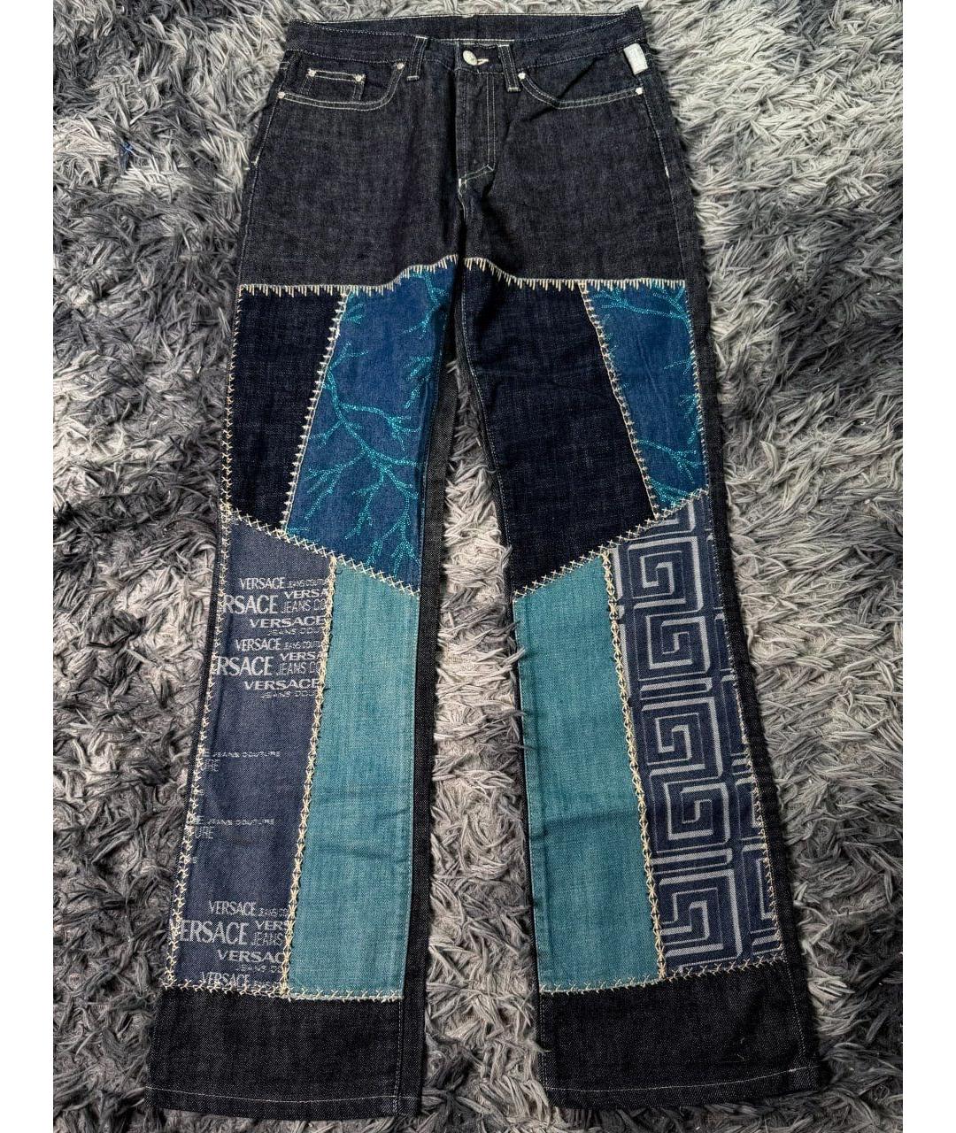 VERSACE JEANS COUTURE Синие хлопковые джинсы клеш, фото 9