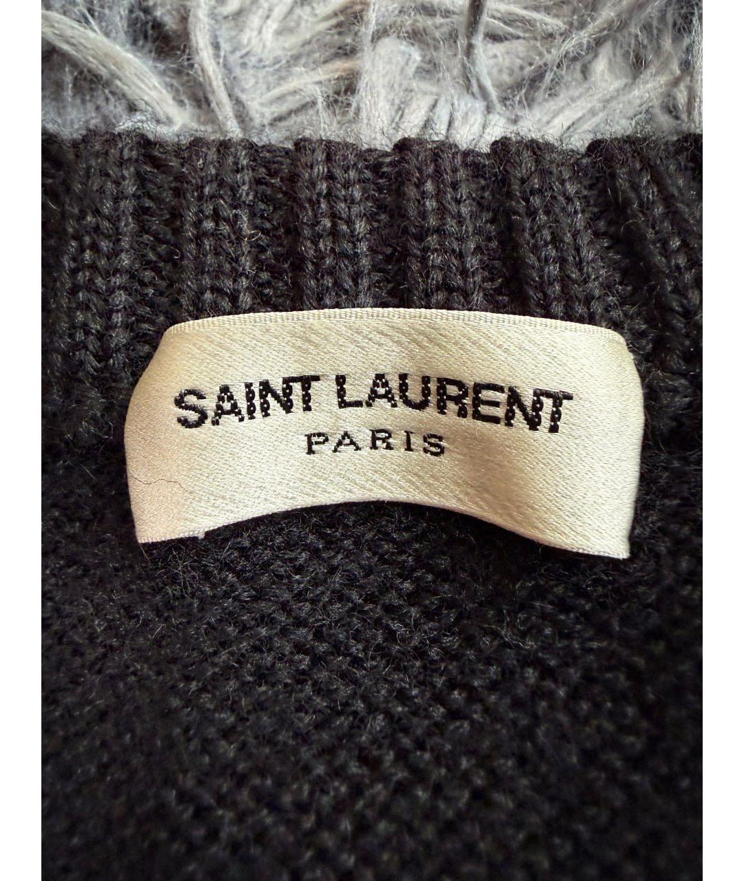 SAINT LAURENT Черный хлопковый джемпер / свитер, фото 6