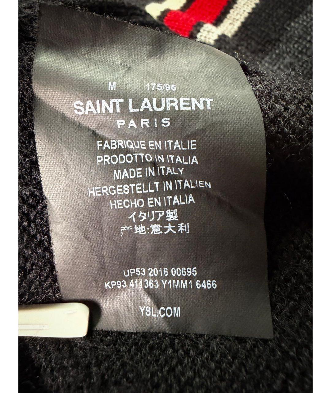 SAINT LAURENT Черный хлопковый джемпер / свитер, фото 7