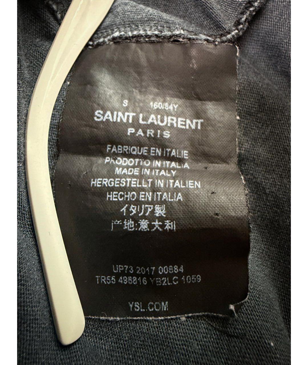 SAINT LAURENT Антрацитовая хлопковая футболка, фото 4