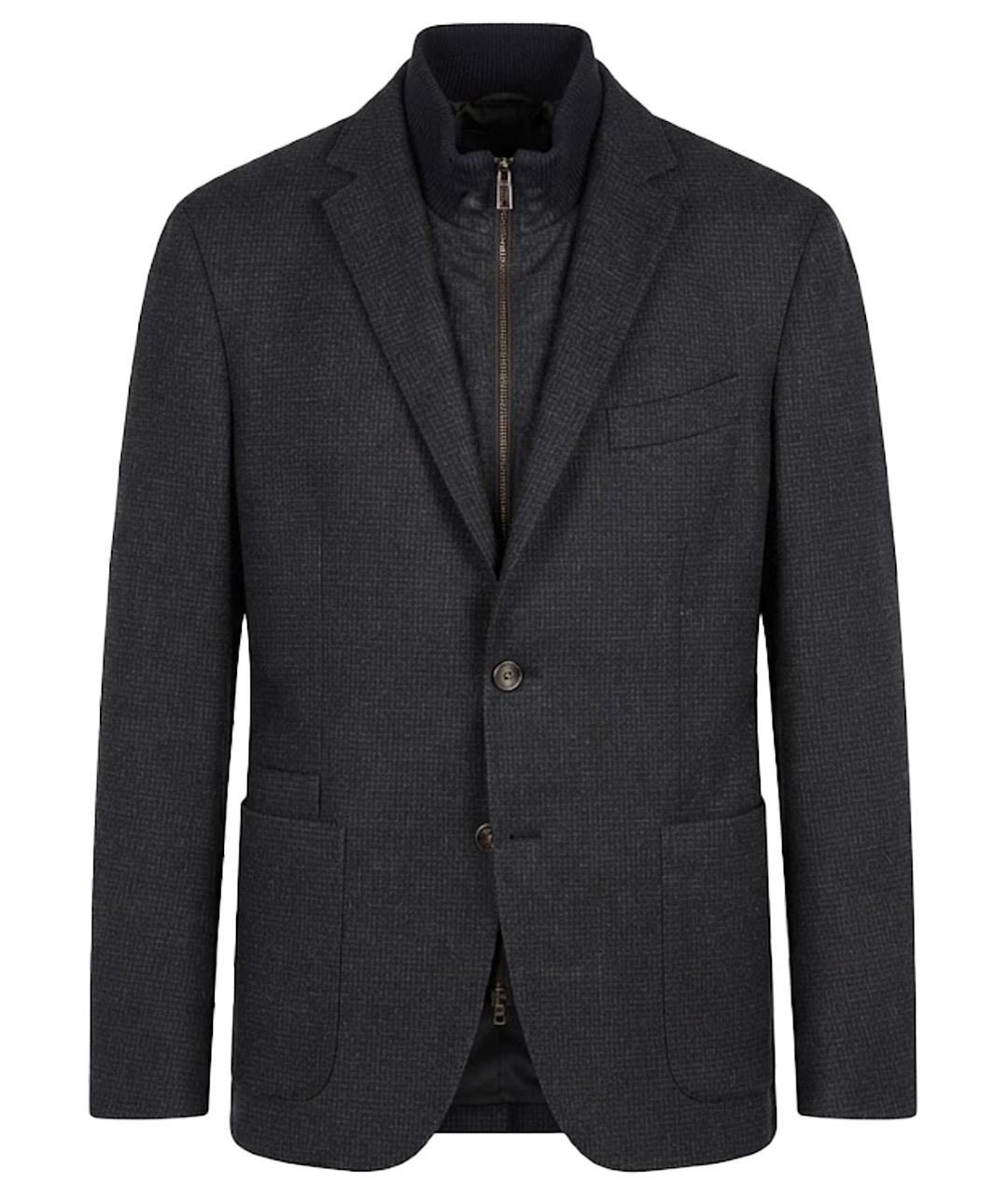 ERMENEGILDO ZEGNA XXX Темно-синяя шерстяная куртка, фото 1
