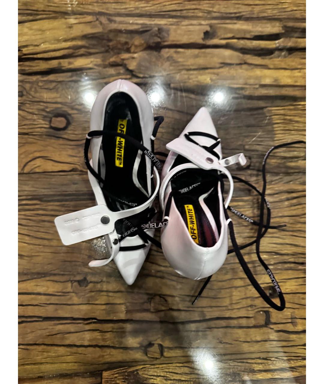 OFF-WHITE Белые кожаные туфли, фото 3