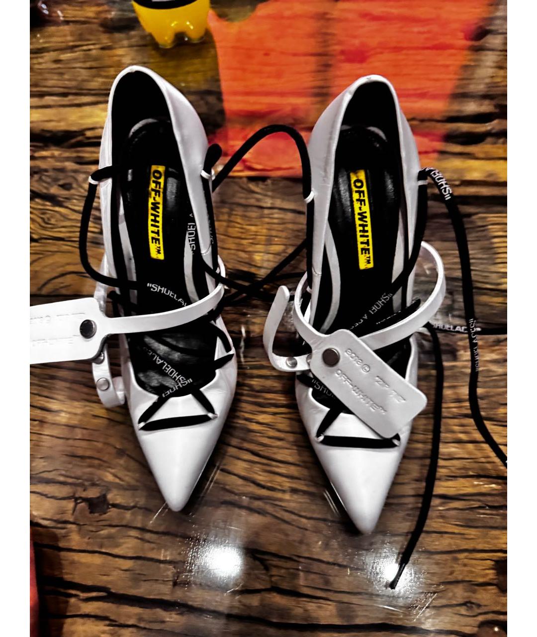 OFF-WHITE Белые кожаные туфли, фото 2