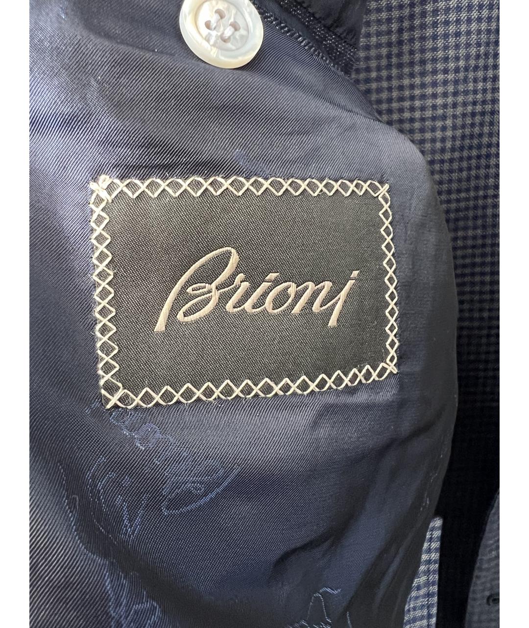 BRIONI Темно-синий шерстяной пиджак, фото 4