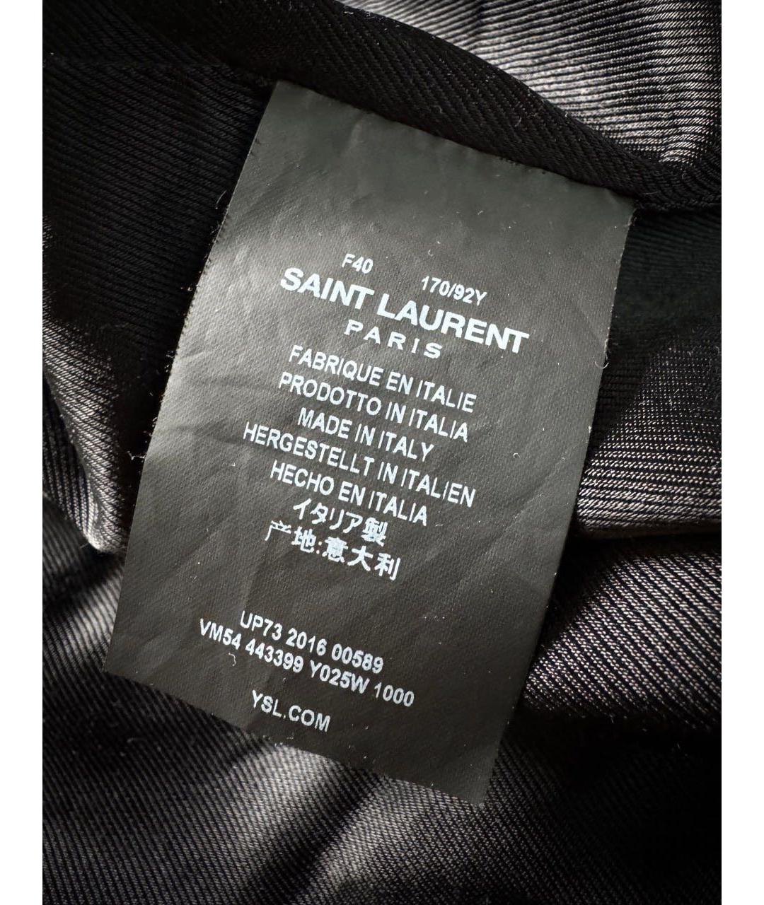 SAINT LAURENT Черная хлопковая куртка, фото 6