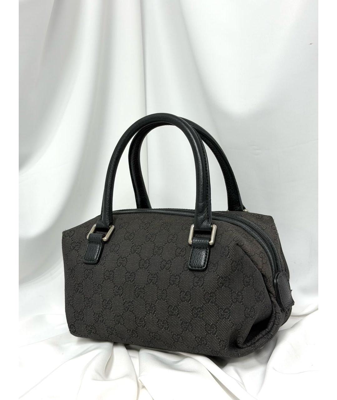 GUCCI Черная жаккардовая сумка с короткими ручками, фото 5