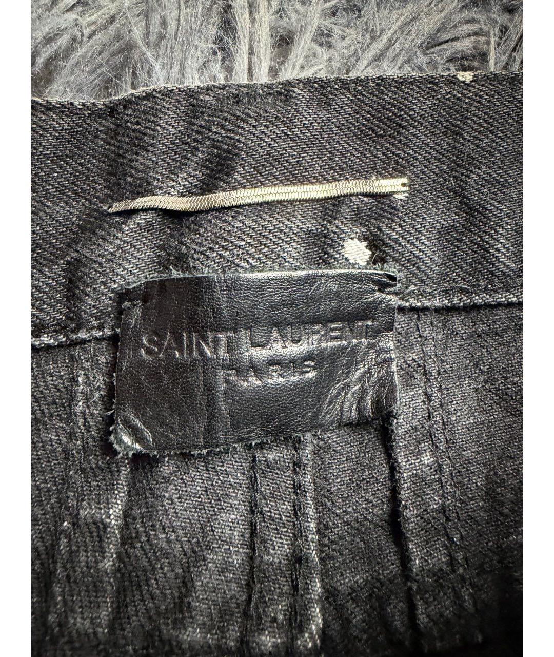 SAINT LAURENT Белые хлопковые джинсы скинни, фото 8