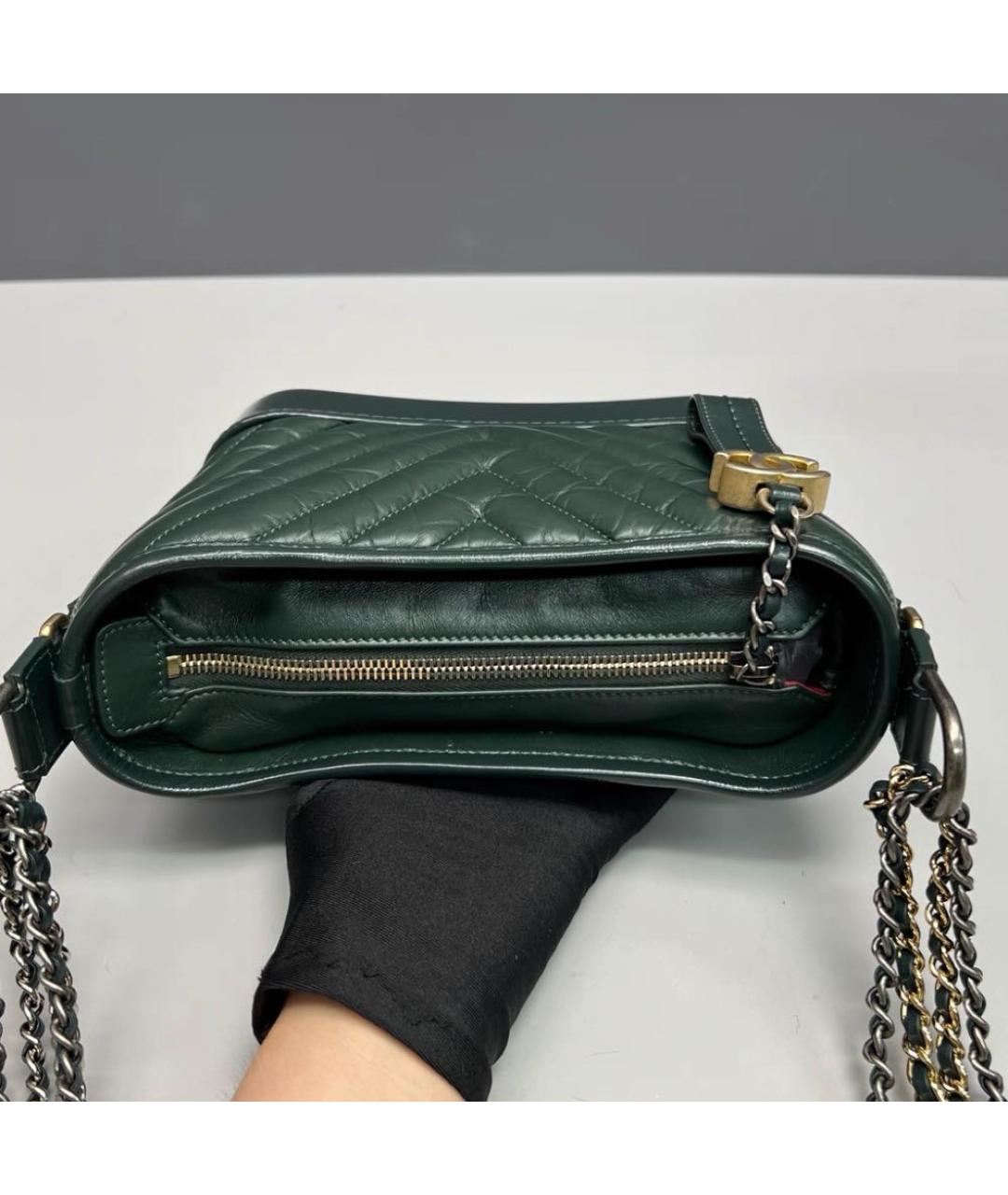 CHANEL Зеленая кожаная сумка через плечо, фото 4