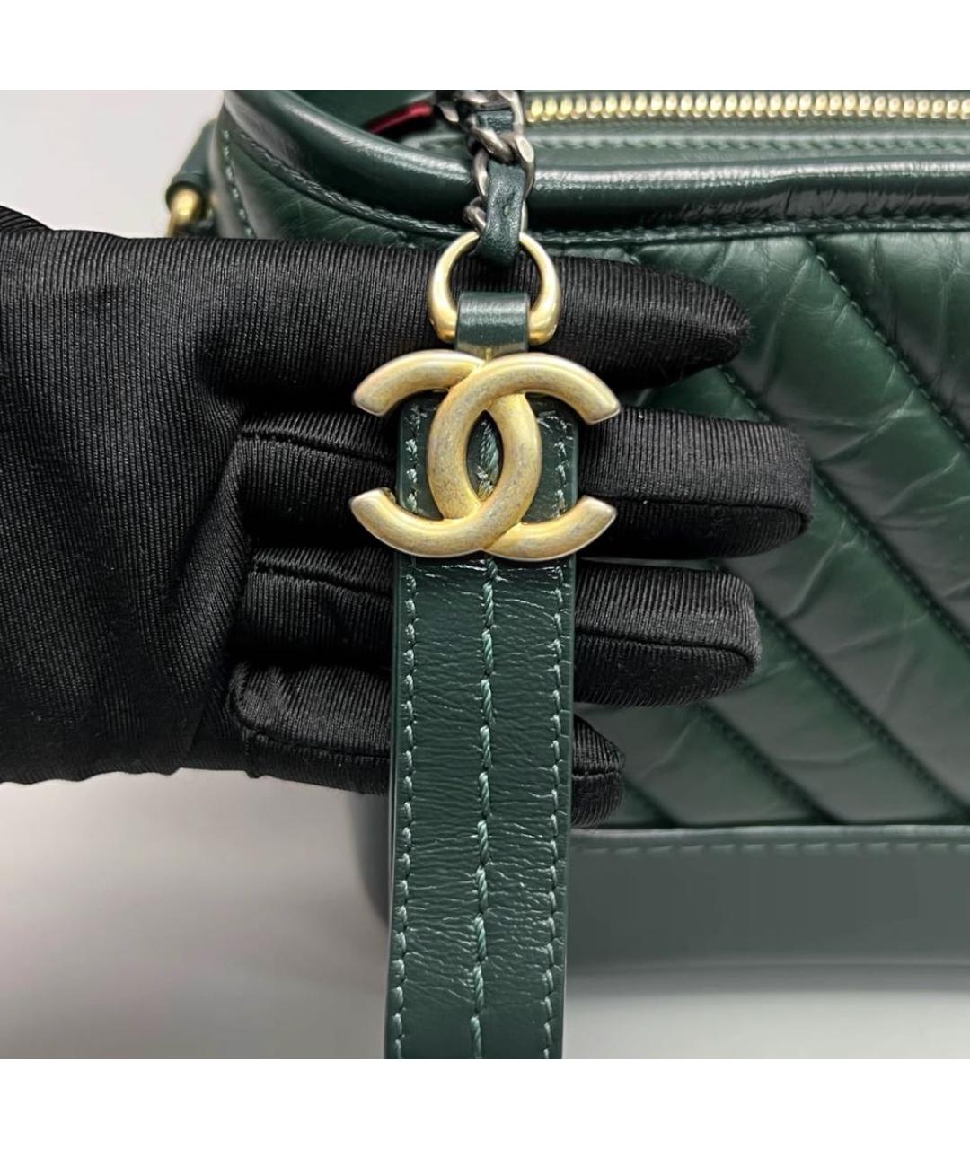 CHANEL Зеленая кожаная сумка через плечо, фото 6