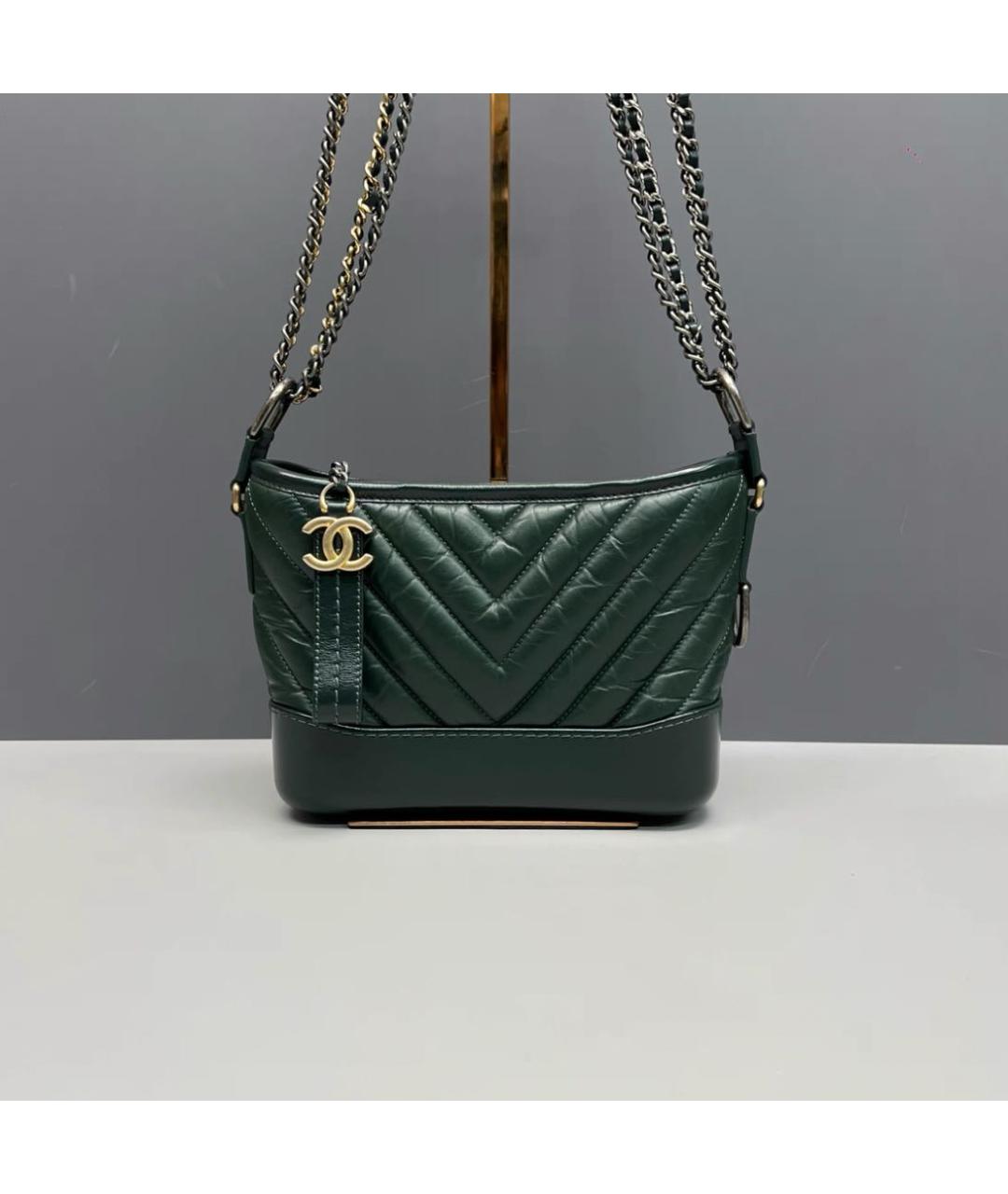 CHANEL Зеленая кожаная сумка через плечо, фото 8