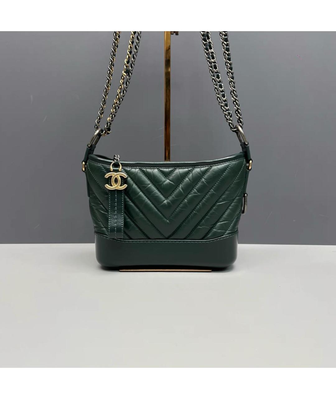 CHANEL Зеленая кожаная сумка через плечо, фото 2
