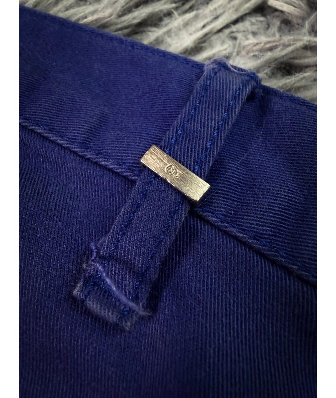 CHRISTIAN DIOR Синие хлопковые джинсы скинни, фото 5