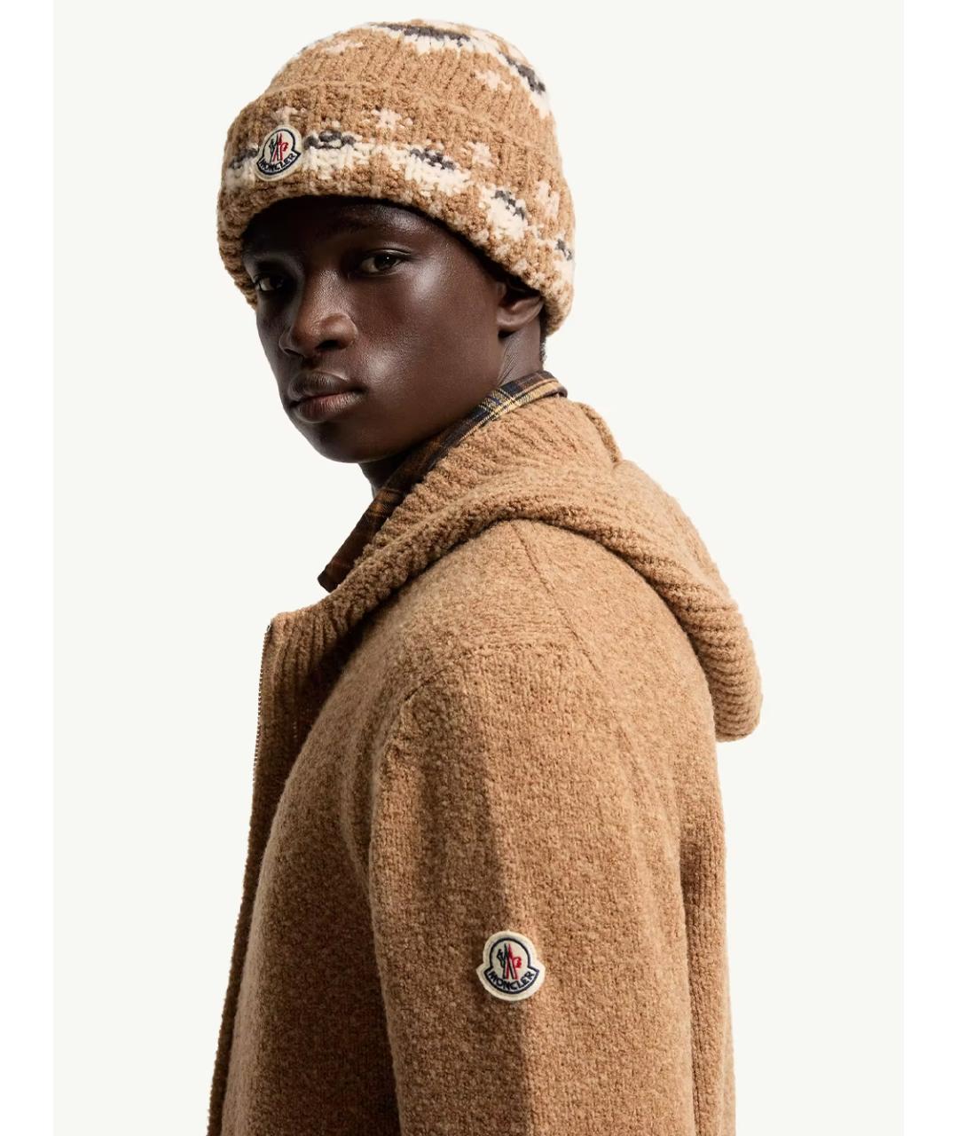 MONCLER Бежевый шерстяной кардиган, фото 5