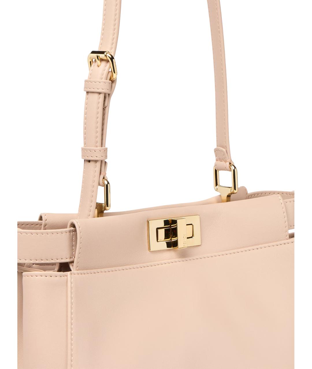 FENDI Розовая кожаная сумка тоут, фото 5