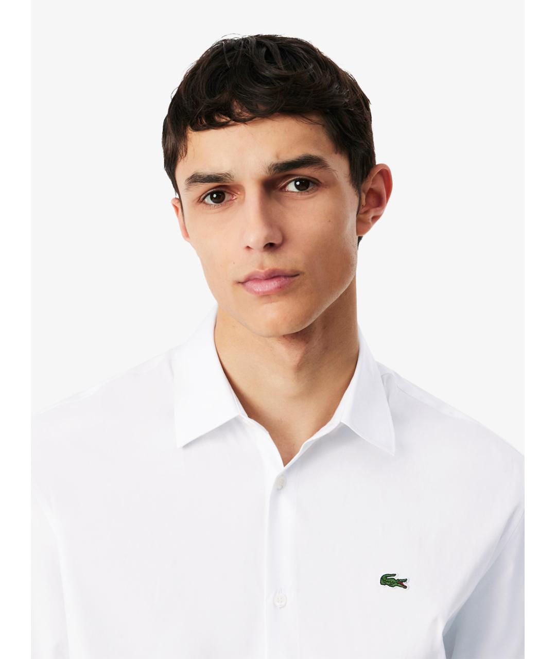 LACOSTE Белая хлопковая классическая рубашка, фото 5