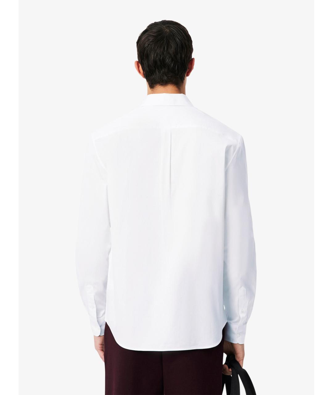 LACOSTE Белая хлопковая классическая рубашка, фото 4