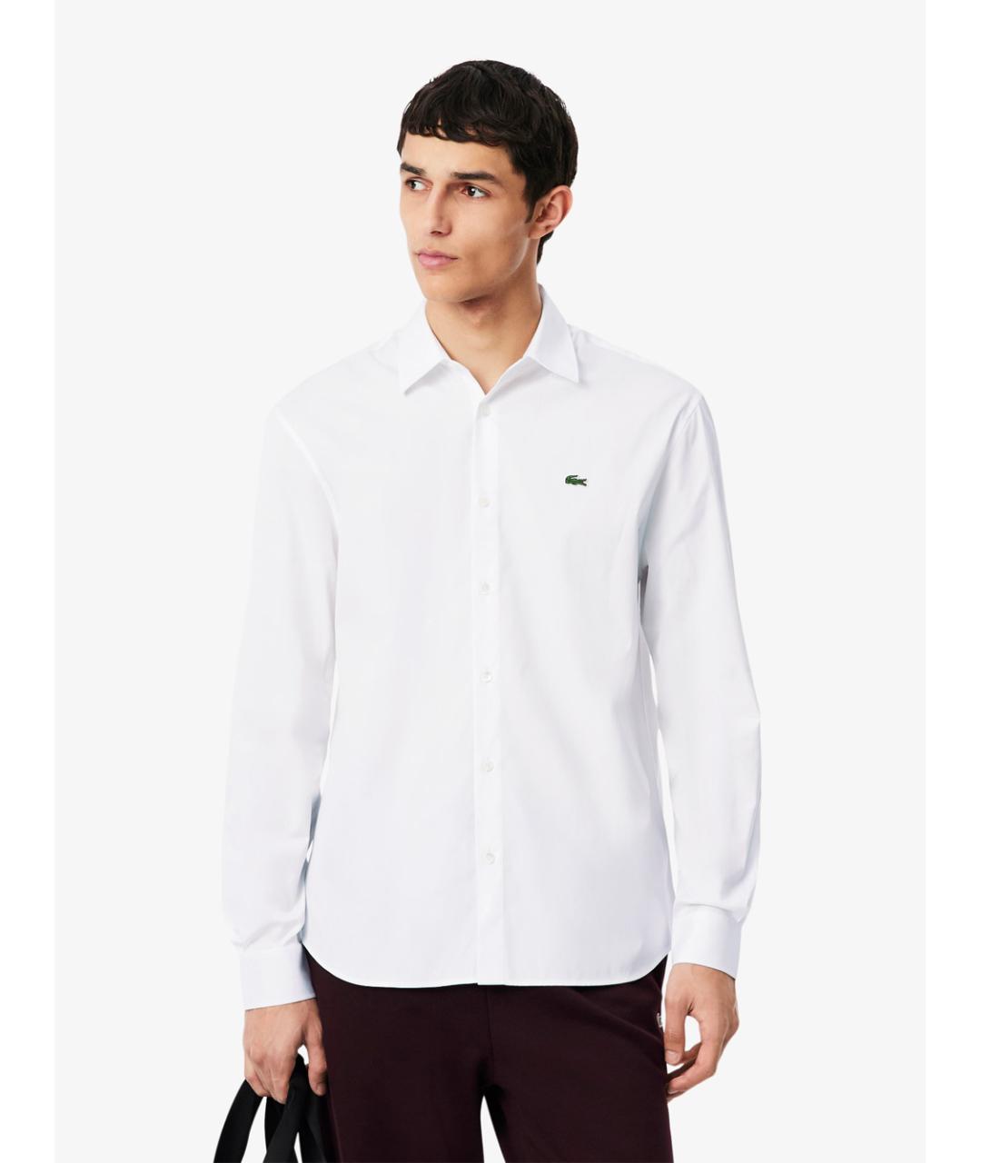 LACOSTE Белая хлопковая классическая рубашка, фото 3