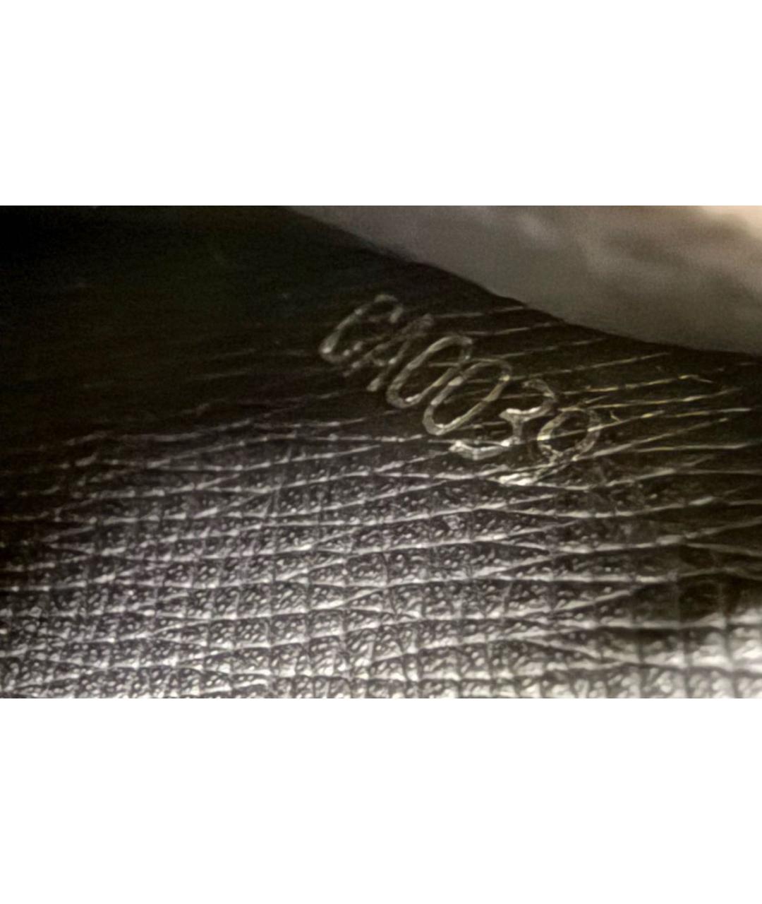 LOUIS VUITTON Черный кожаный кошелек, фото 7